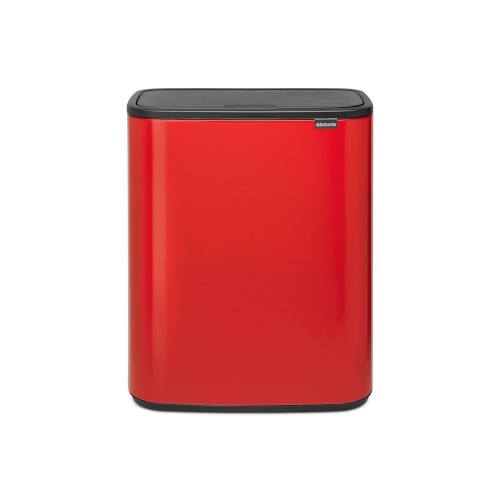 Brabantia Bo Touch Top Dual Compartment Recycling Trash Can, 2x8 Gallon, Passion Red - Image 0