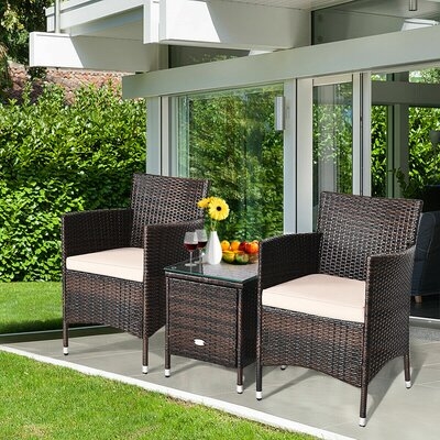 Ailith 3 Piece Rattan Seating Group with Cushions - Image 0