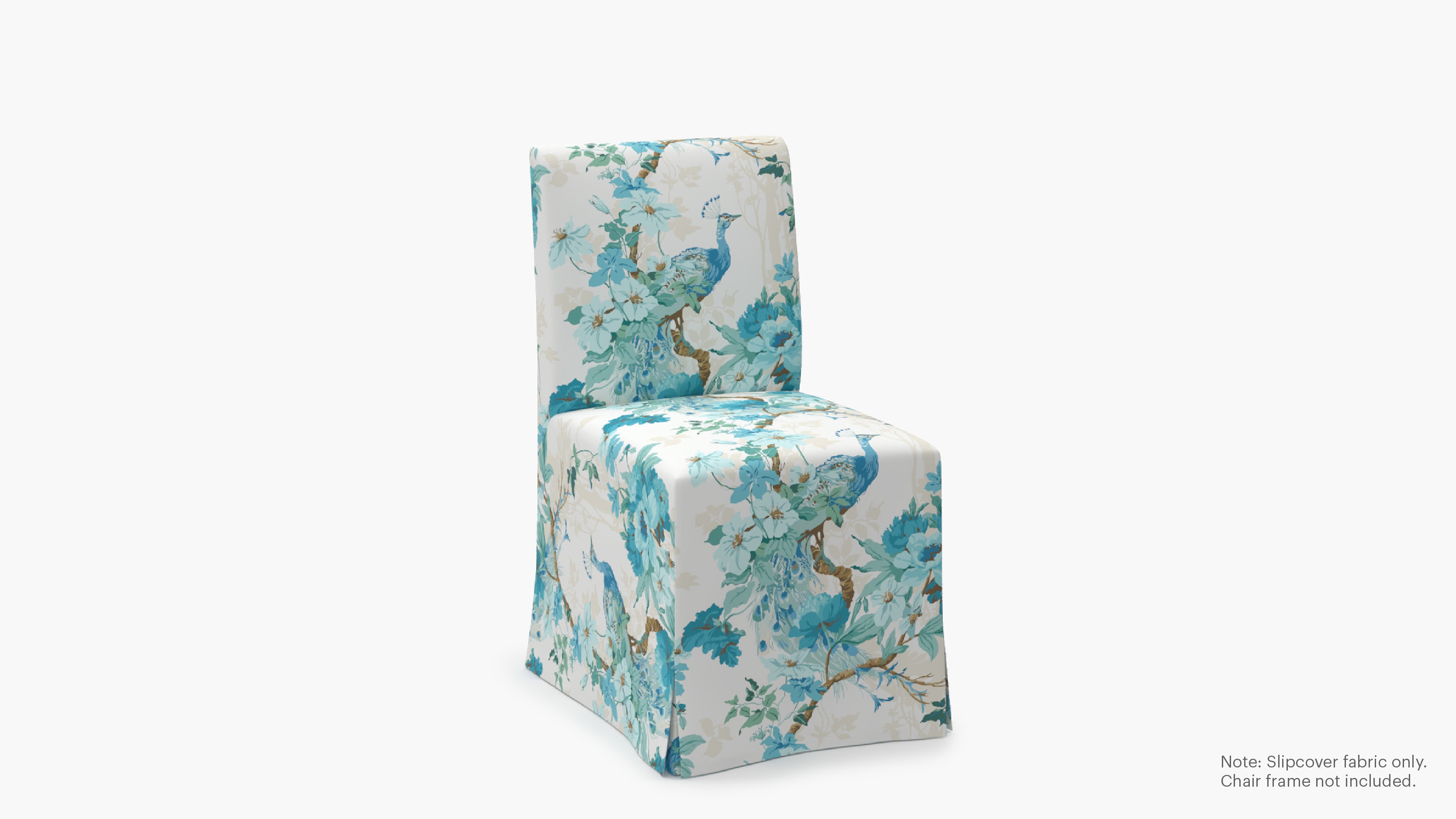 Slipcovered Signature Dining Chair - Cover Only, Turquoise Peacock Park - Image 1