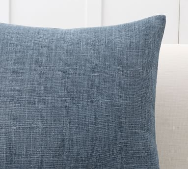 Belgian Linen Pillow Cover, 24", Mineral Blue - Image 2