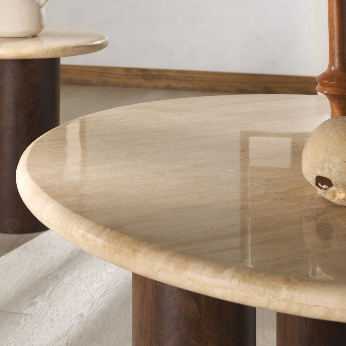 Jennamira Rd Travertine Table - Dark Brown/Travertine - Image 9