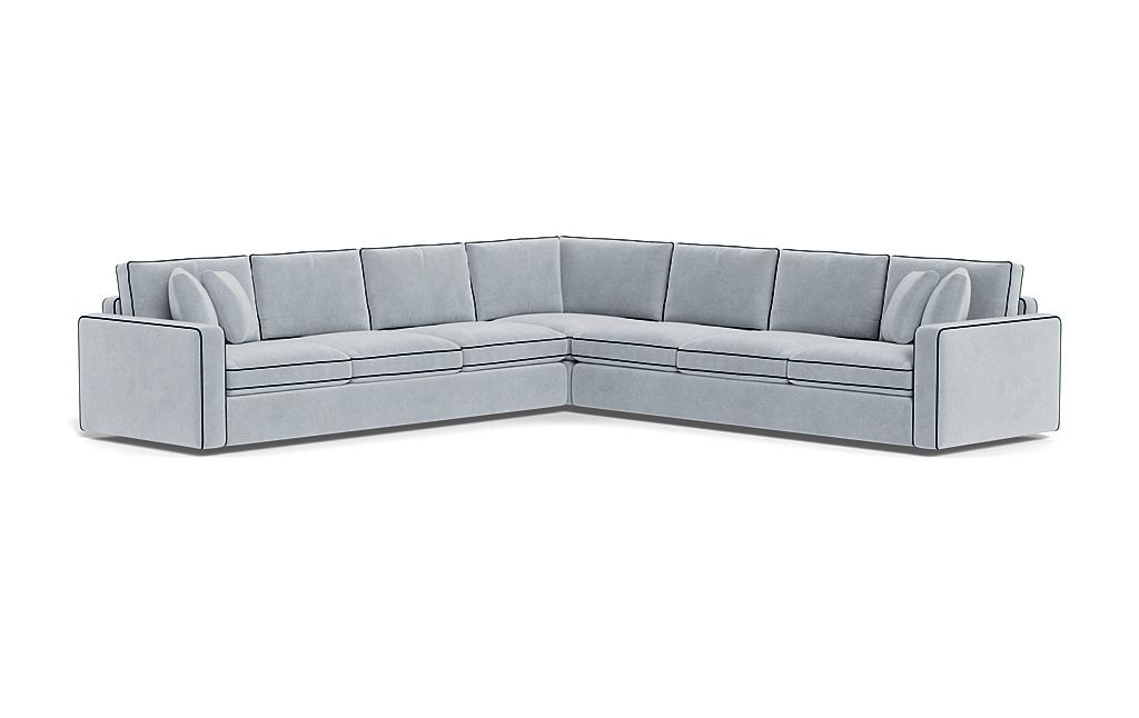 James 3-Piece 6-Seat Corner Sectional with Contrast Piping - Image 2