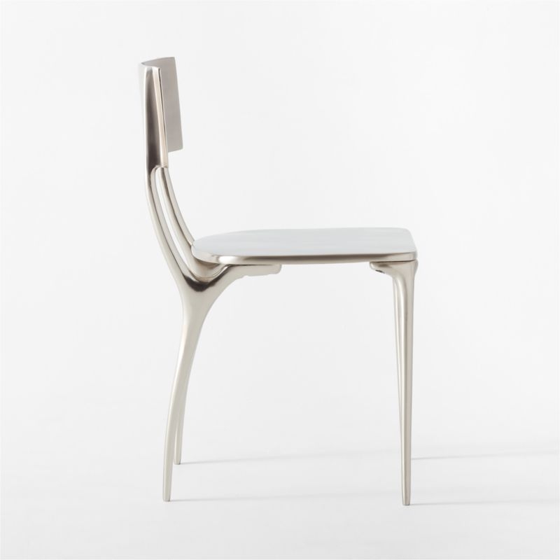 Oro Polished Silver Dining Chair - Image 3