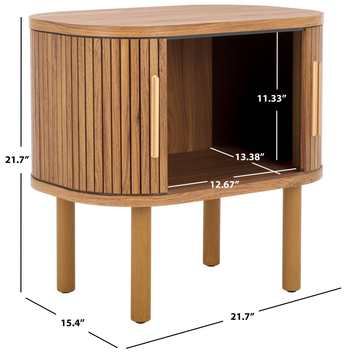 Tealla Nightstand - Oak/Gold - Image 9