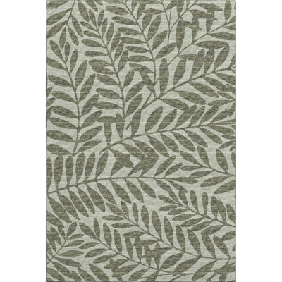 Premium Machine Washable Harsukhman AMF111 Green 8' x 10' Rug - Image 0