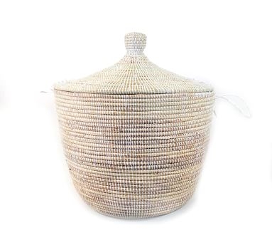 Tilda Woven Basket, White - Large - Image 2