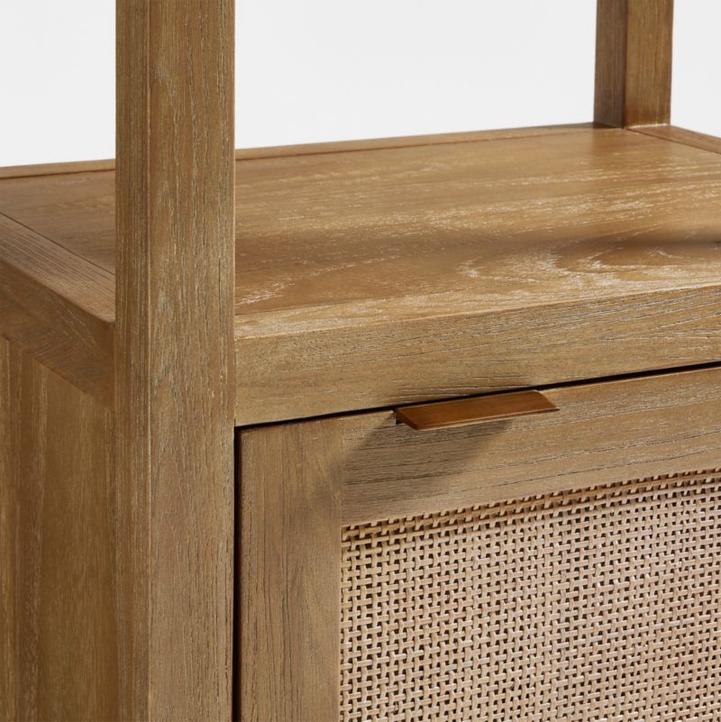 Blake 22" Light Brown Teak and Rattan Tall Storage Cabinet - Image 10
