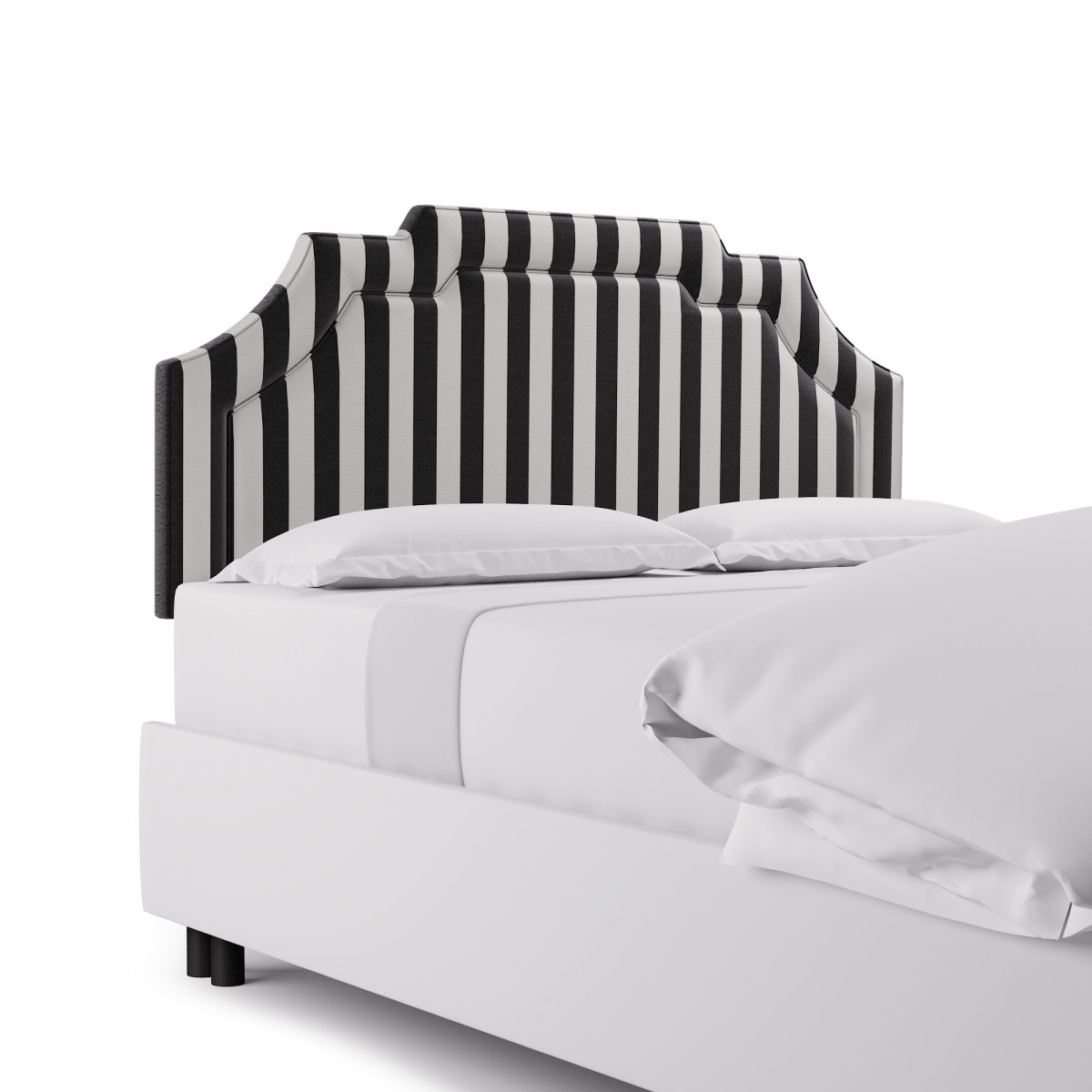 Art Deco Headboard, Ink Cabana Stripe, Queen - Image 0