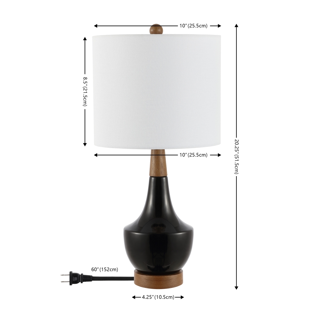 Edalyn 20.25" Table Lamp - Black/Natural - Safavieh - Image 0