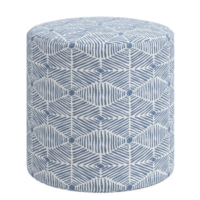 Epaulette 18'' Wide Round Striped Standard Ottoman - Image 0