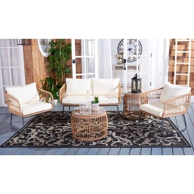 Martelli 5 Piece Rattan Sofa Seating Group with Cushions - Image 0