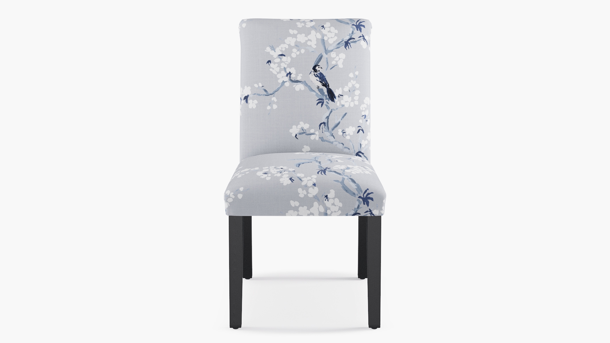 Classic Dining Chair, Blue Cherry Blossom, Black - Image 1