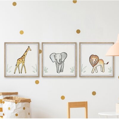 Han Safari Wildlife 3-Piece Framed Art Set - Image 0