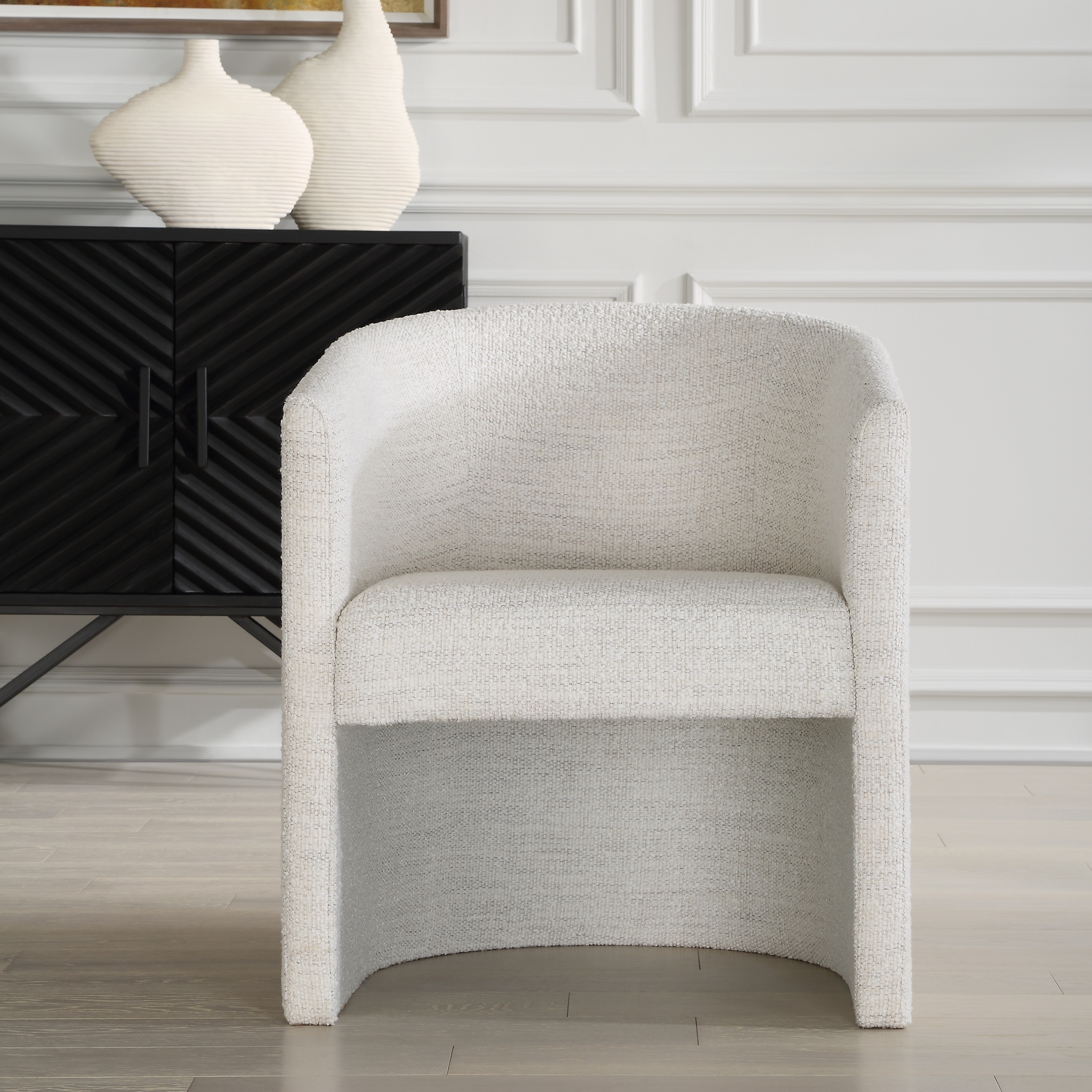 Encompass White Fabric Dining Chair - Image 1