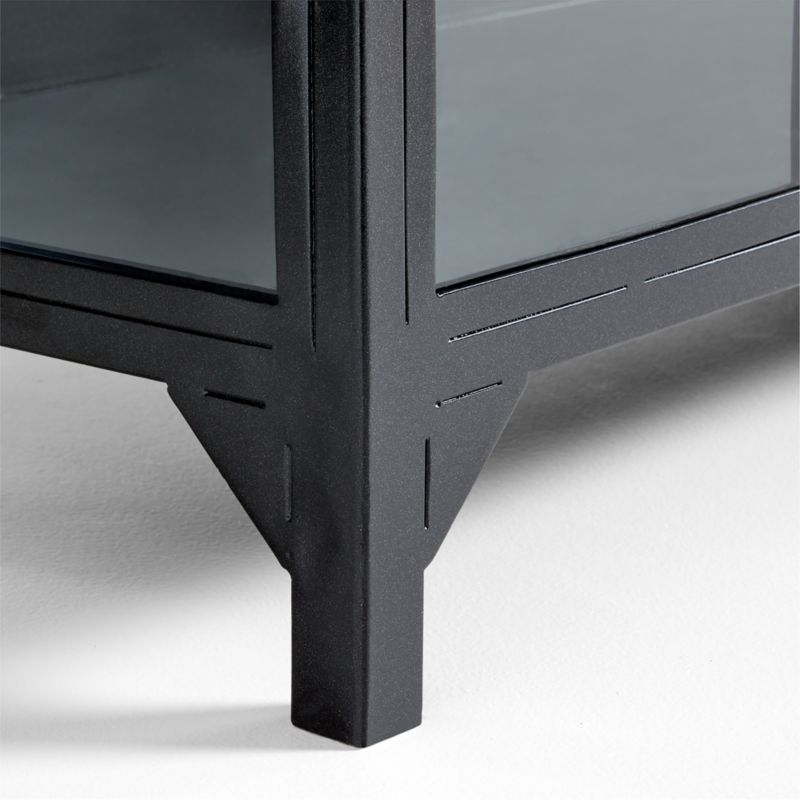 Ventana 60" Black Metal and Glass Storage Display Cabinet - Image 6