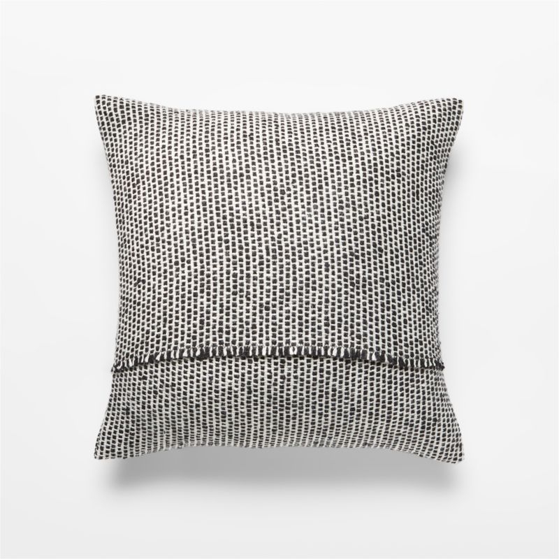 16" Tweed Emphasize Wool Pillow with Down-Alternative Insert - Image 2