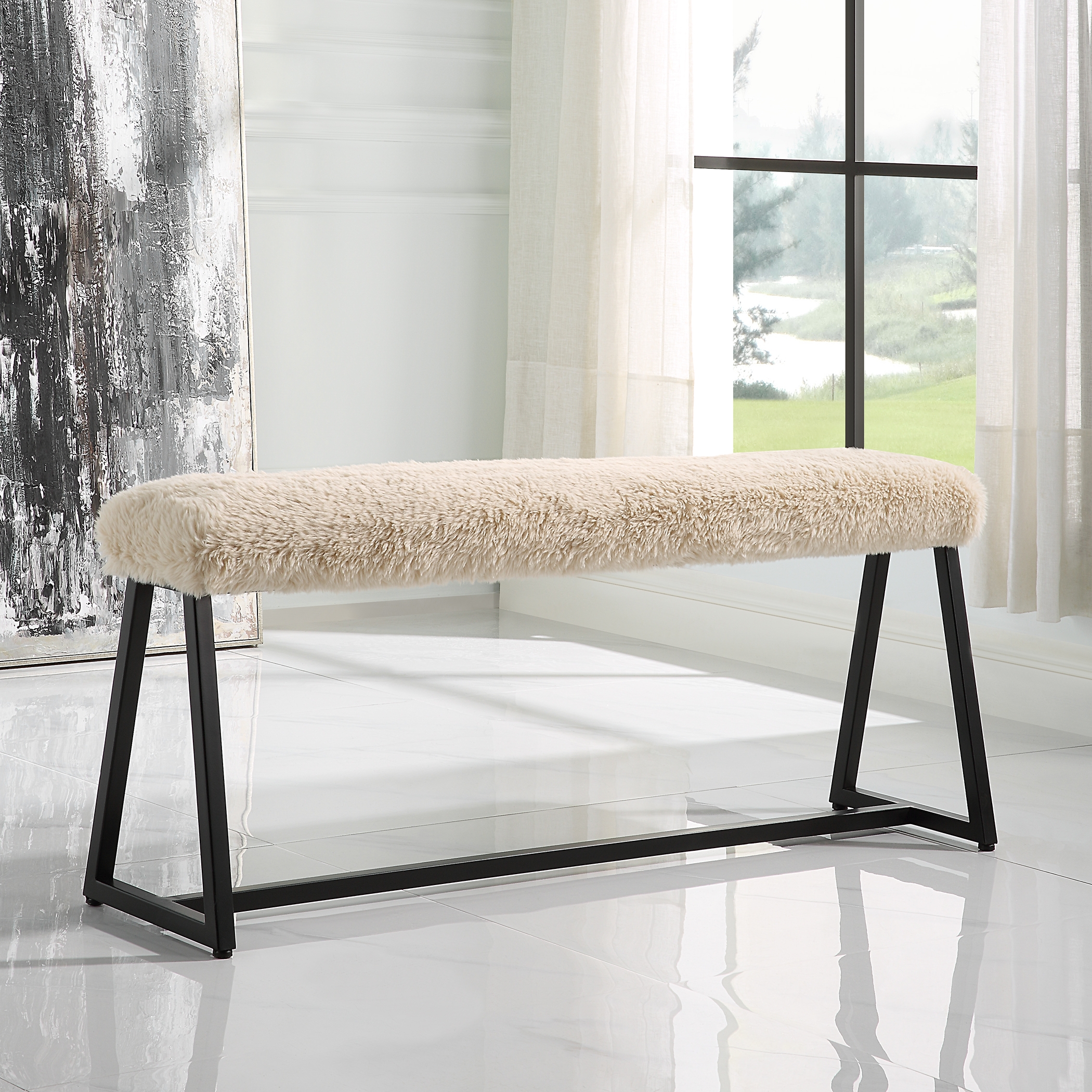 Taupo Sheepskin Bench - Image 1