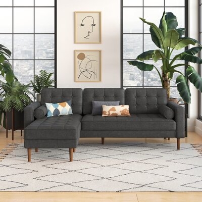 Scarlett 85.5'' Faux Leather Reversible Modular Sofa & Chaise - Image 0