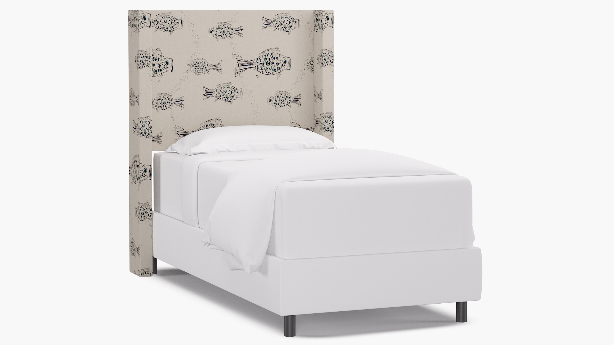 Modern Wingback Headboard, Canvas Sakana, Twin - Image 0