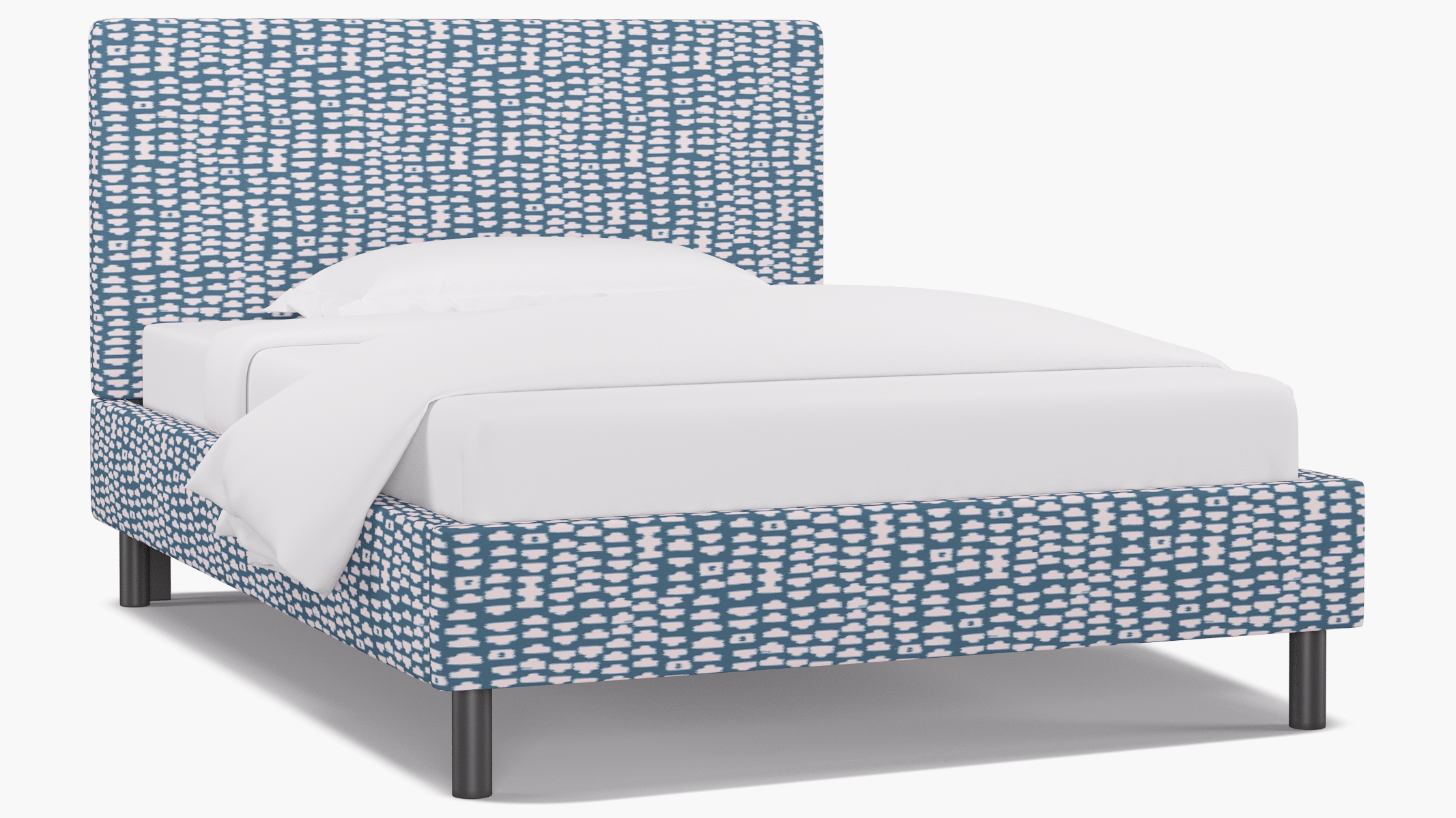 Tailored Platform Bed, Dusty Blue Odalisque, Full - Image 1
