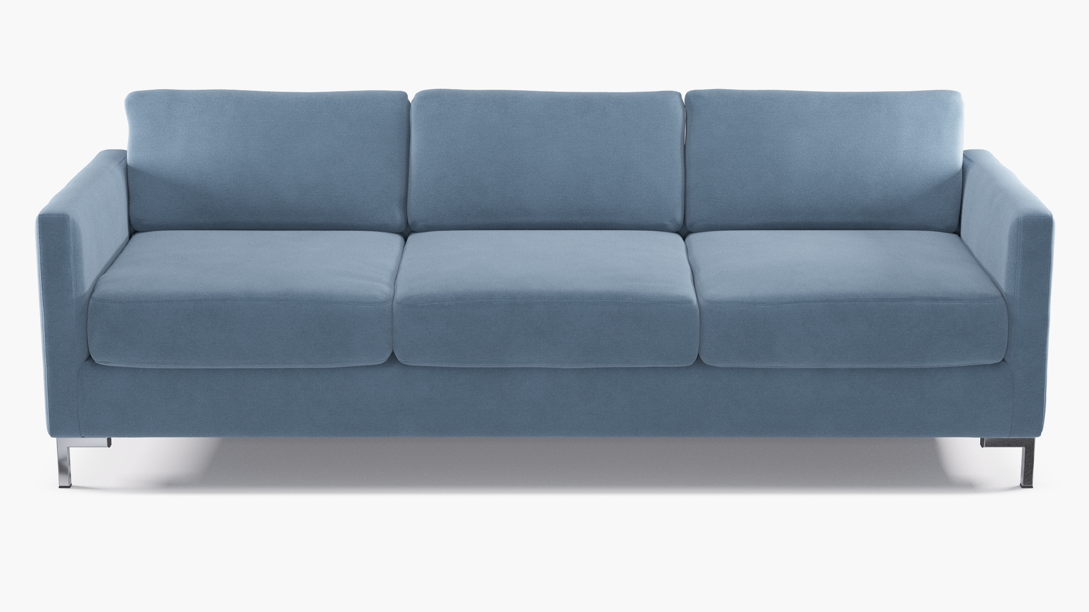 Modern Sofa, Ocean Classic Velvet, Chrome - Image 0