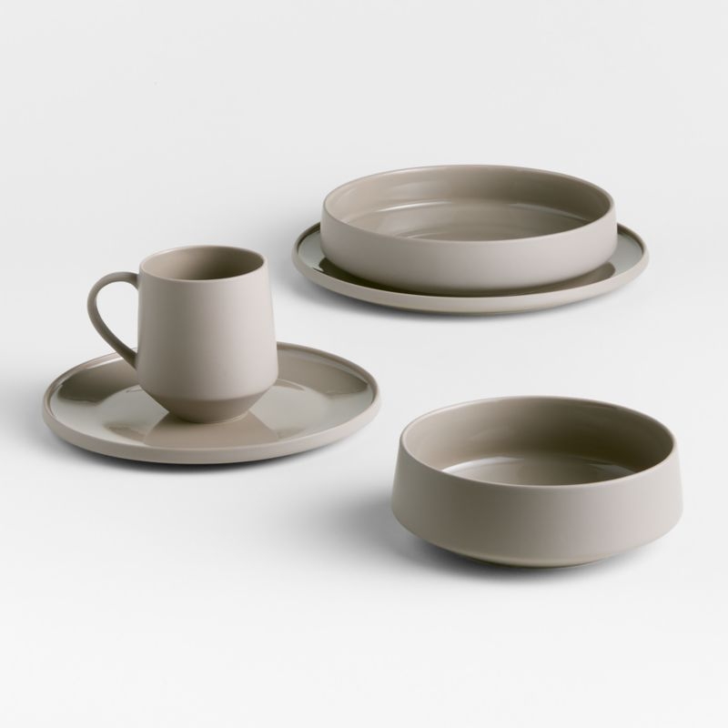 Tour Taupe Porcelain Cereal Bowls, Set of 8 - Image 4