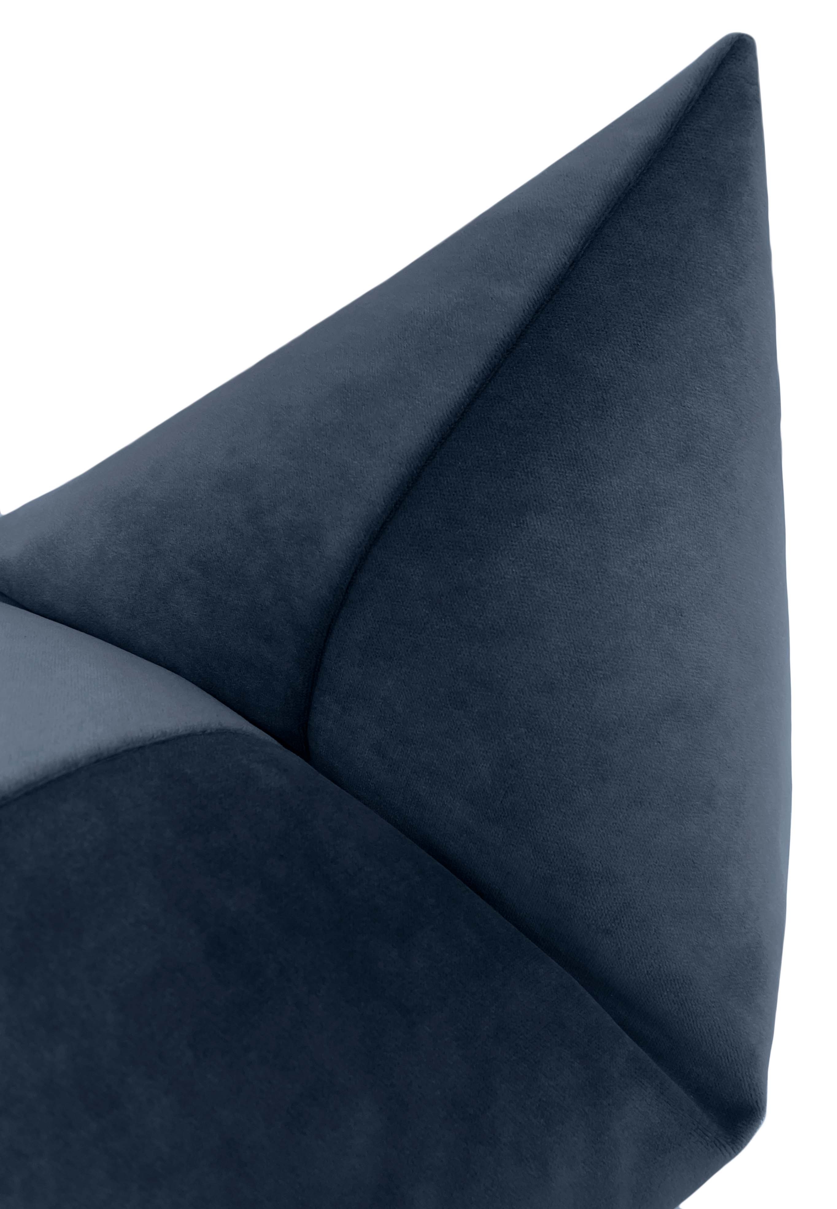 SOCIETY VELVET // PRUSSIAN BLUE - 20” X 26” STANDARD SHAM / Knife Edge - Image 3