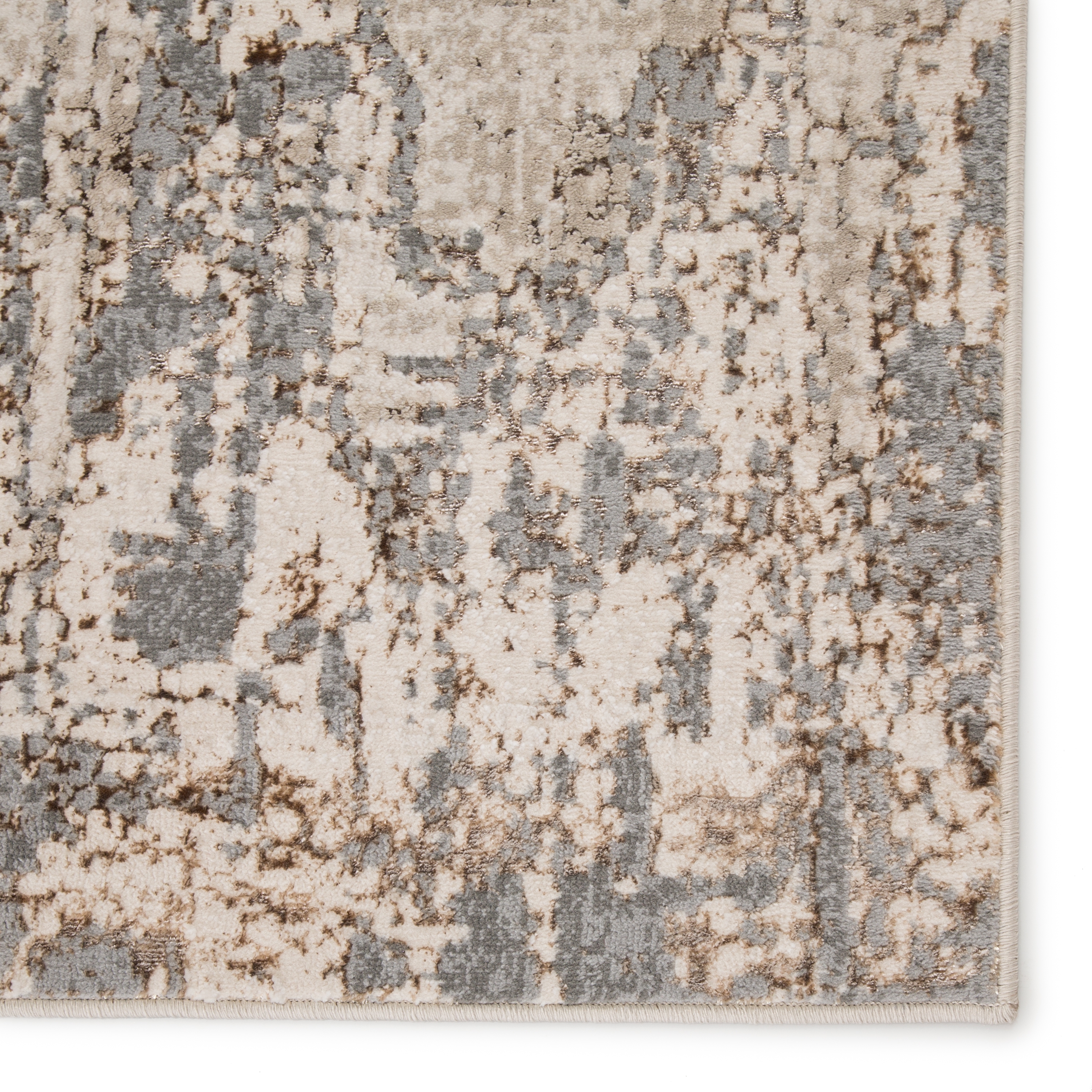 Calibra Abstract Gray/ Taupe Area Rug (6'7"X9'6") - Image 3