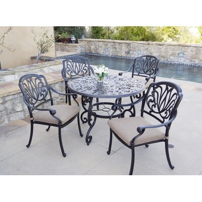 Burchell Round 4 - Person 42" Long Dining Set with Cushions - Image 0
