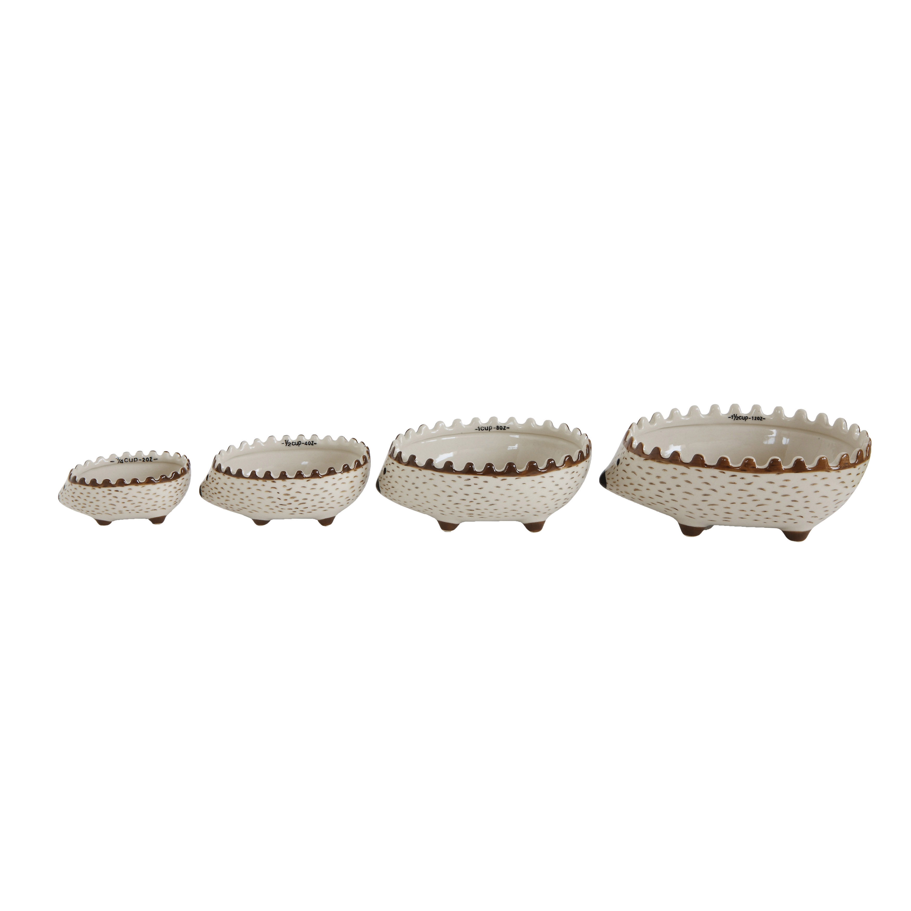 Hand Painted Stoneware Hedgehog Measuring Cups (Set of 4 Sizes) - Image 0