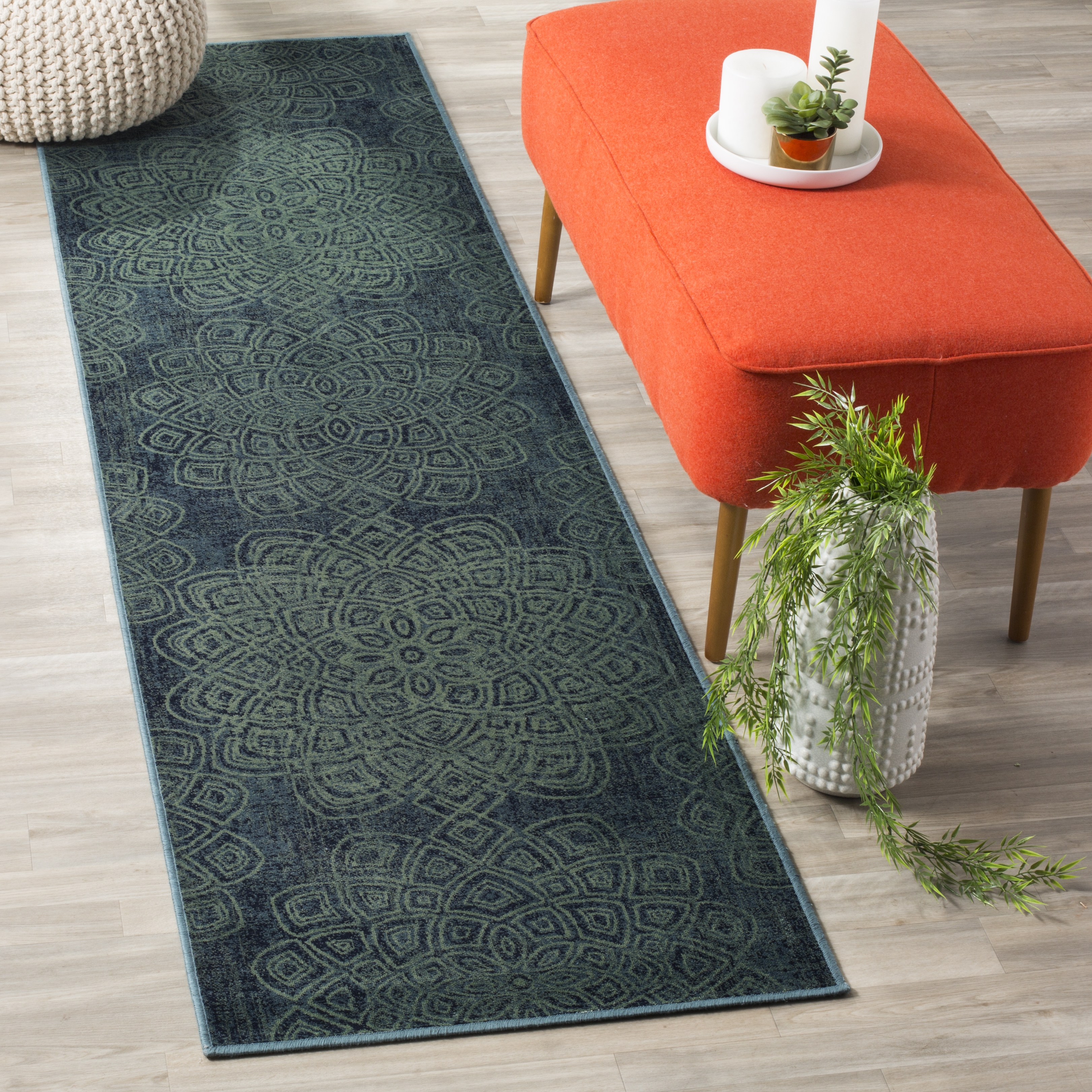 Arlo Home Woven Area Rug, CNV751-2220, Light Blue/Multi,  2' 2" X 8' - Image 1