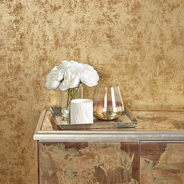 Tempaper Peel & Stick Distressed Gold Leaf Wall Paper, Gold - Image 0