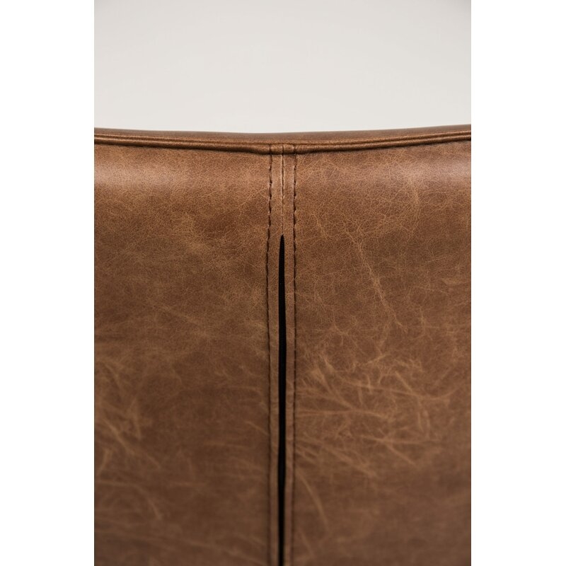 Bon 32'' Wide Armchair, Brown Faux Leather - Image 4
