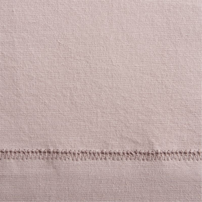Rosy Lilac Embroidered Stitch Organic Cotton Blackout Curtain Panel 44"x63" - Image 3