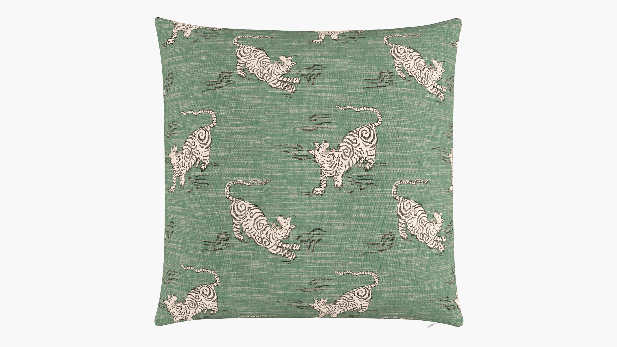 Throw Pillow 26", Emerald Tigresse, 26" x 26" - Image 0