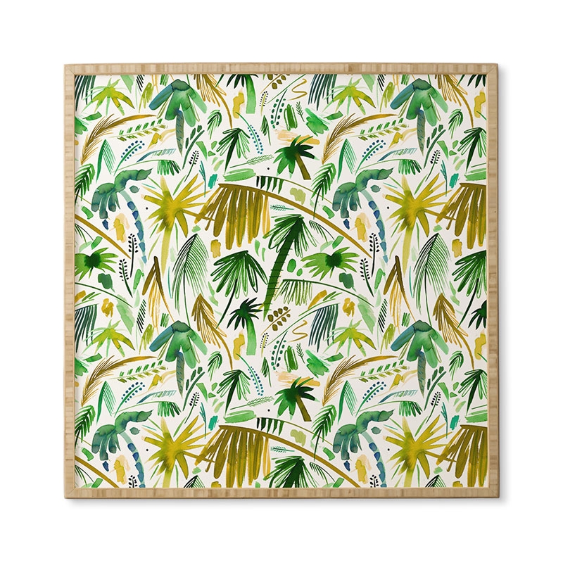 Tropical Expressive Palms by Ninola Design - Framed Wall Art Bamboo 30" x 30" - Image 4