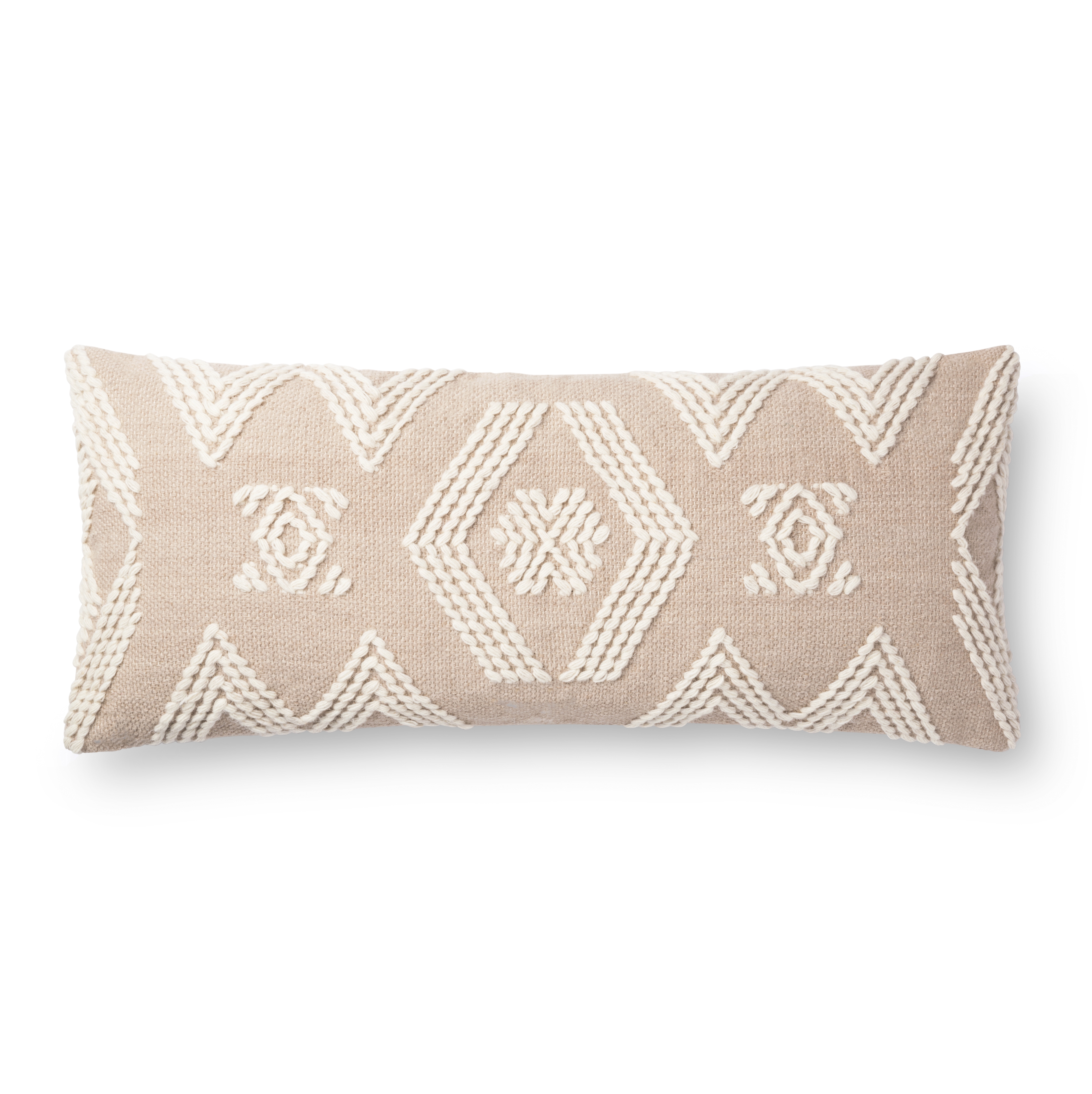 Magnolia Home by Joanna Gaines x Loloi Pillows P1105 Sand / Ivory 13" x 35" Cover Only - Image 1