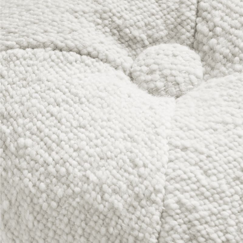 Biella Wool-Cotton Blend Textured Sphere 12x12 Arctic Ivory Throw Pillow - Image 3