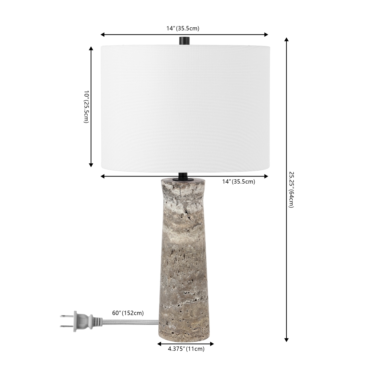 Alana 25.25 Inch Table Lamp - Grey - Safavieh - Image 0