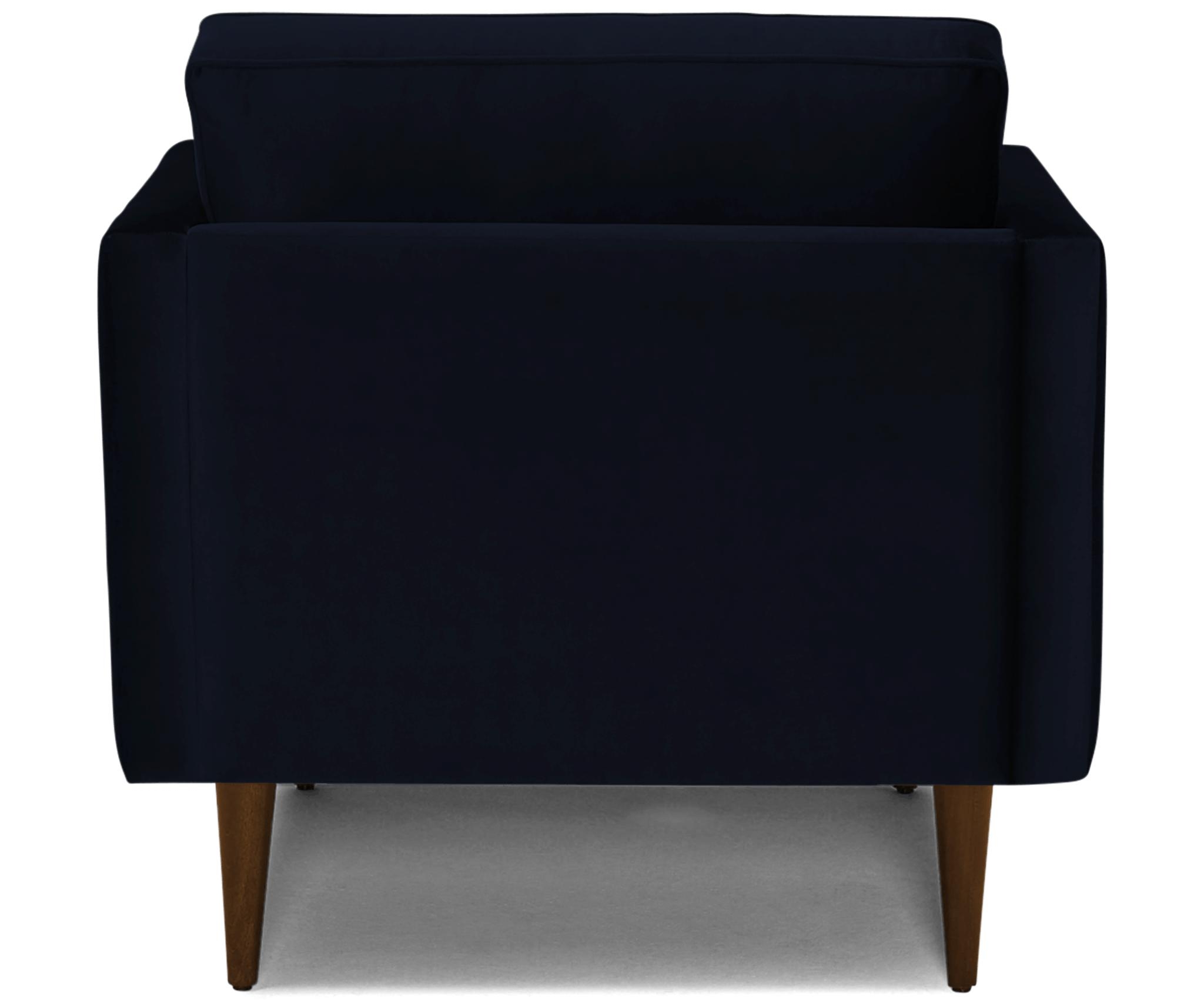 Blue Preston Mid Century Modern Chair - Sunbrella Premier Indigo - Mocha - Image 4