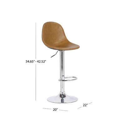Antes Swivel Faux Leather Adjustable Height Counter Stool - Image 0
