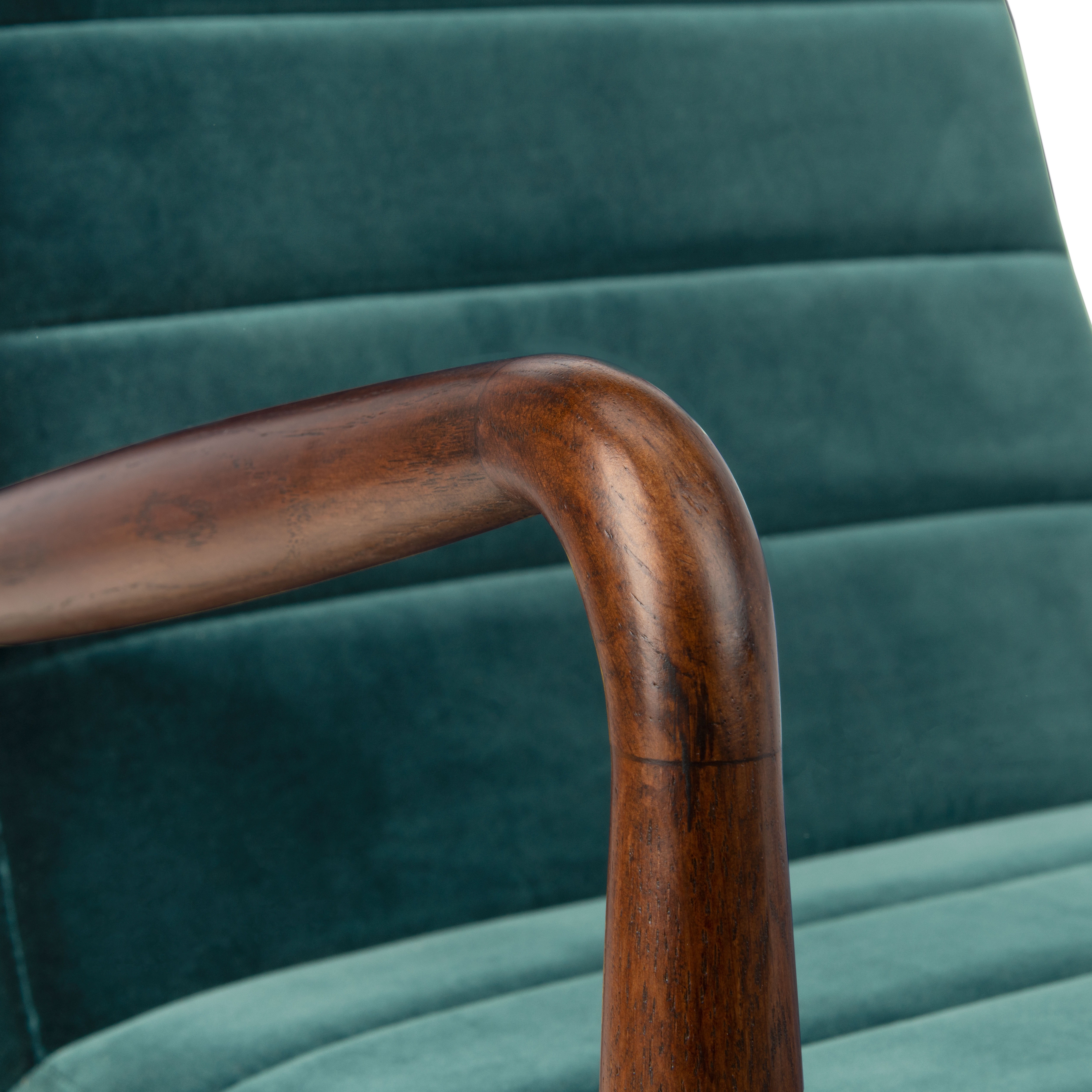 Willow Channel Tufted Arm Chair - Dark Teal/Dark Walnut - Arlo Home - Image 4
