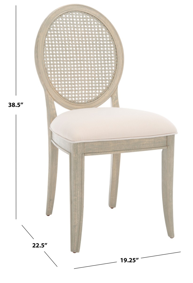 Karlee Rattan Back Dining Chair - Rustic Grey/Beige - Image 8