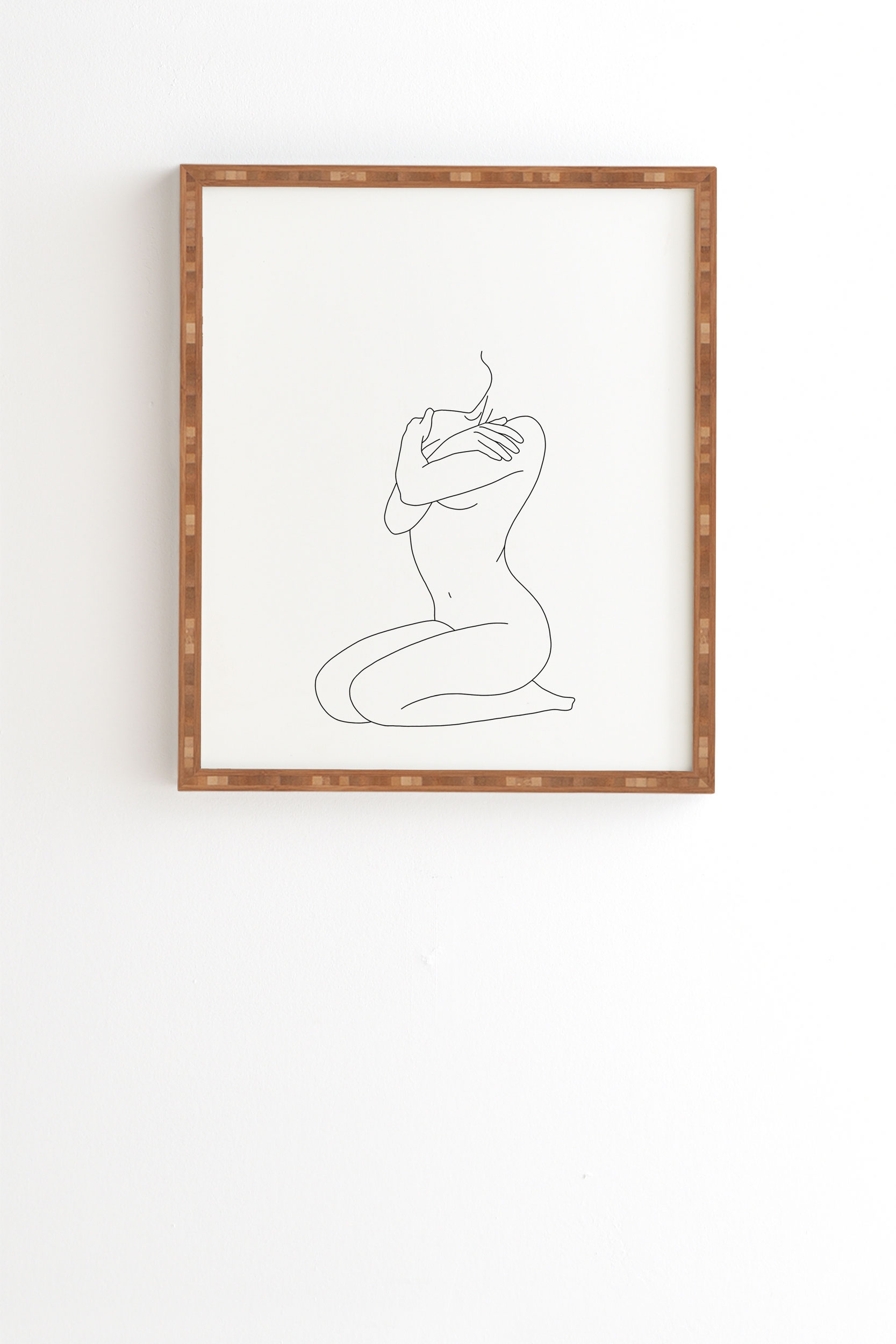 Life Drawing Illustration by The Colour Study - Framed Wall Art Bamboo 19" x 22.4" - Image 0