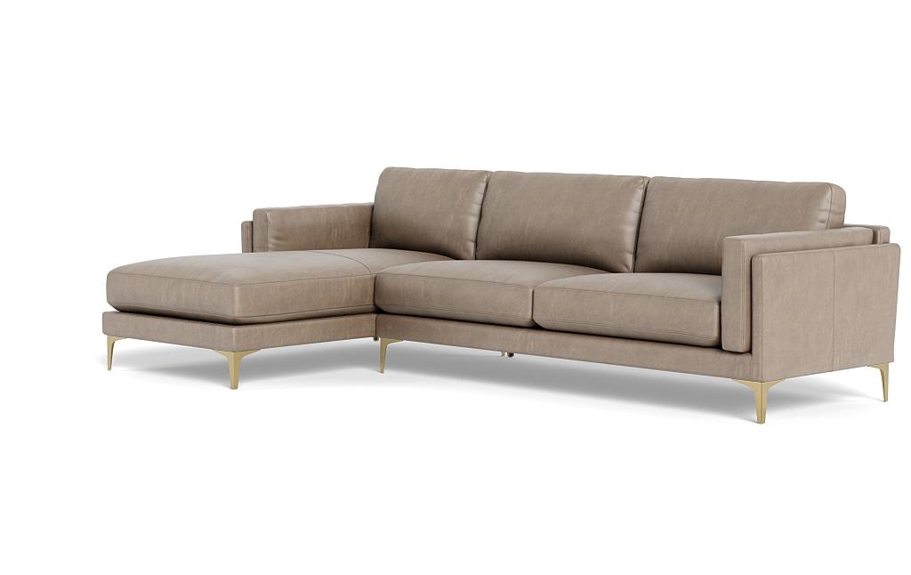 Gaby Leather 3-Seat Left Chaise Sectional - Image 2
