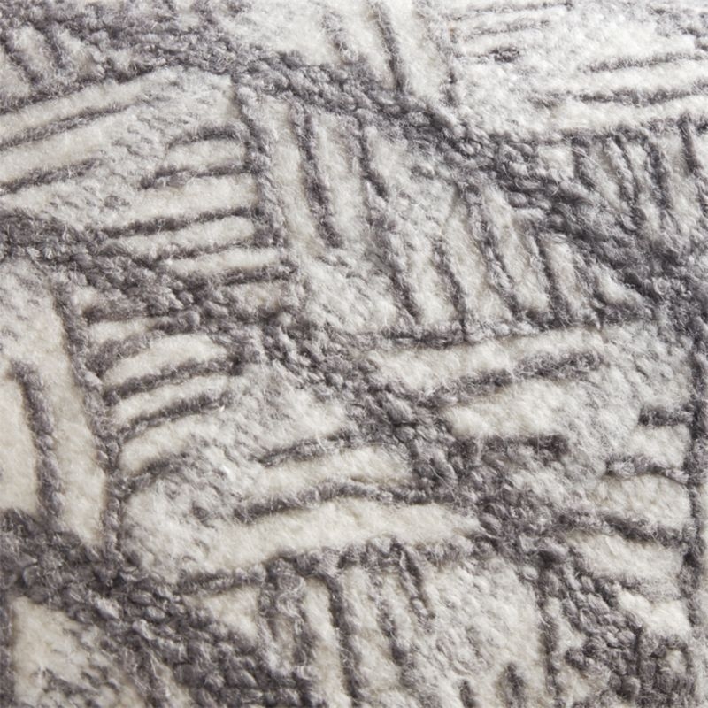 20" Tilda Dark Grey/White Chevron Pillow with Feather-Down Insert - Image 4
