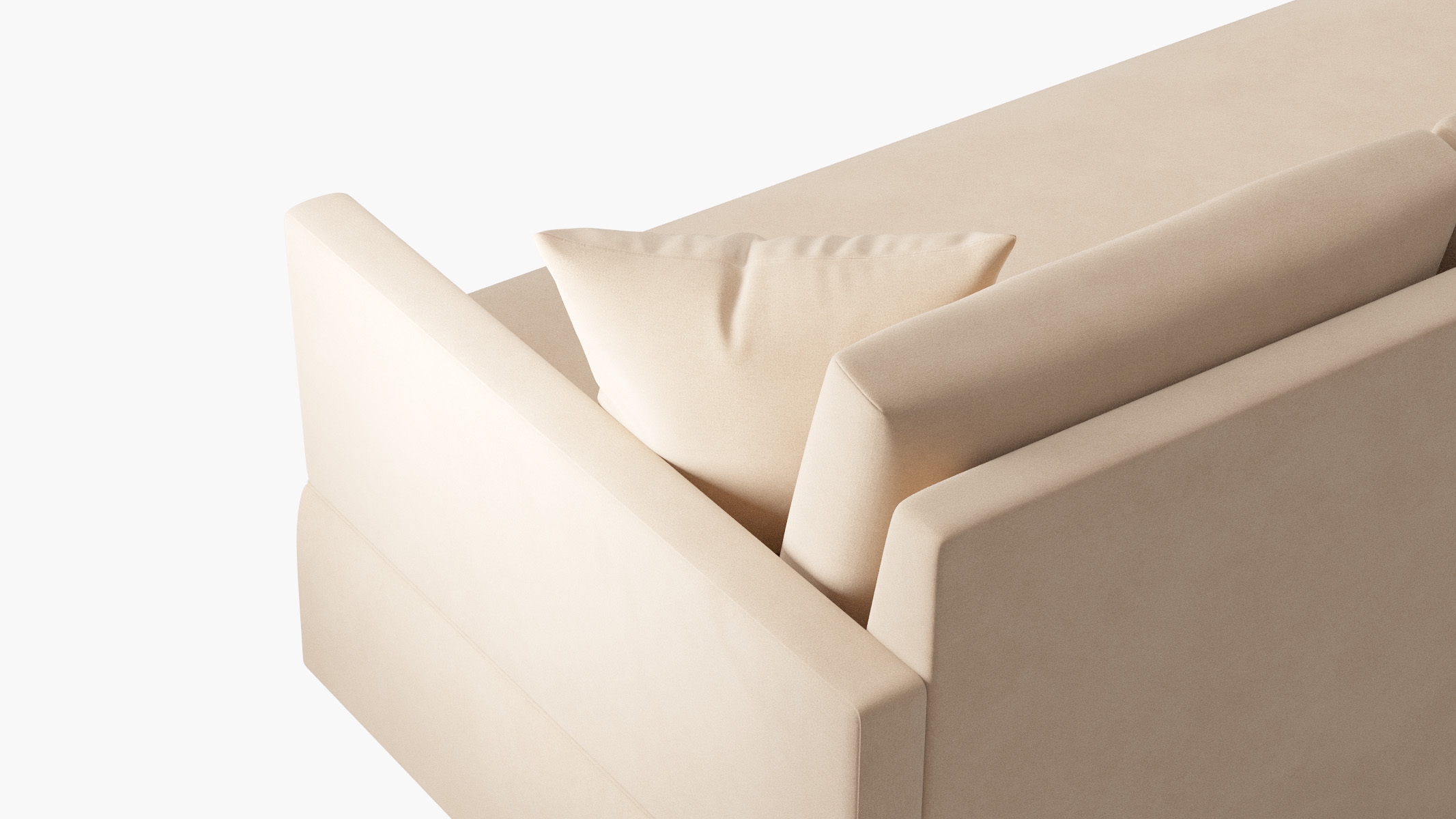 Skirted Track Arm Sofa, Pearl Classic Velvet, Standard (39") - Image 4