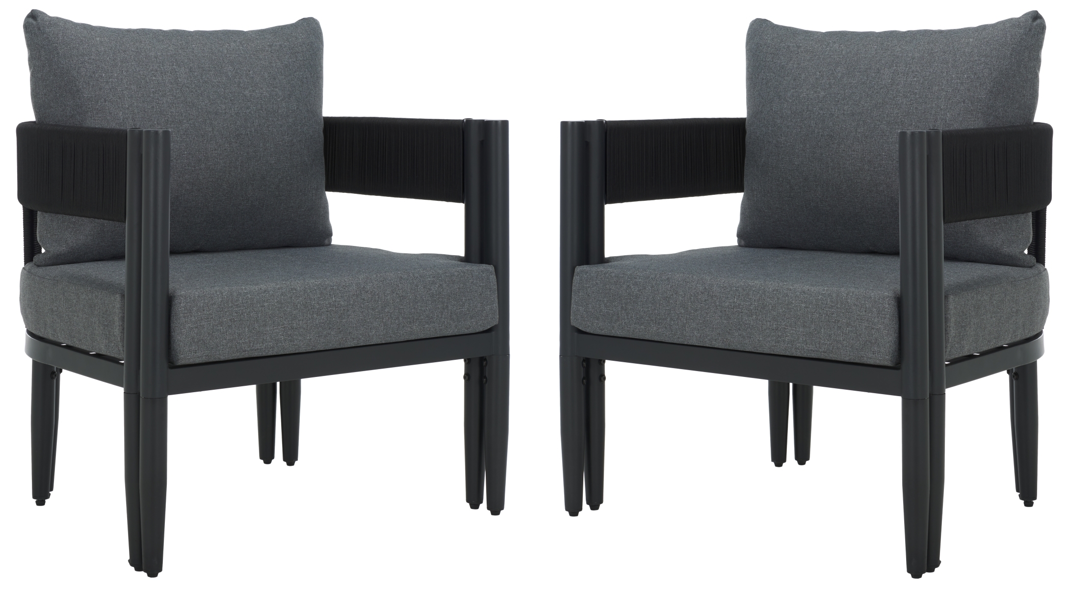 Viola Indoor-Outdoor Chair, Set Of 2 - Black/Grey - Image 0