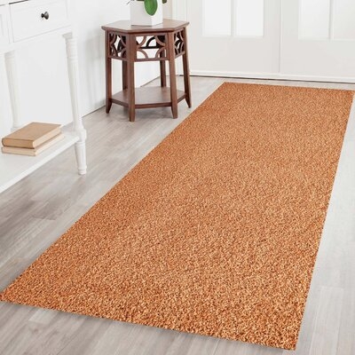 Ebern Designs Eclipse Collection Soft Cozy Plush Thick Shaggy Landing Rug - Orange 30 In. By 30 In. - Image 0