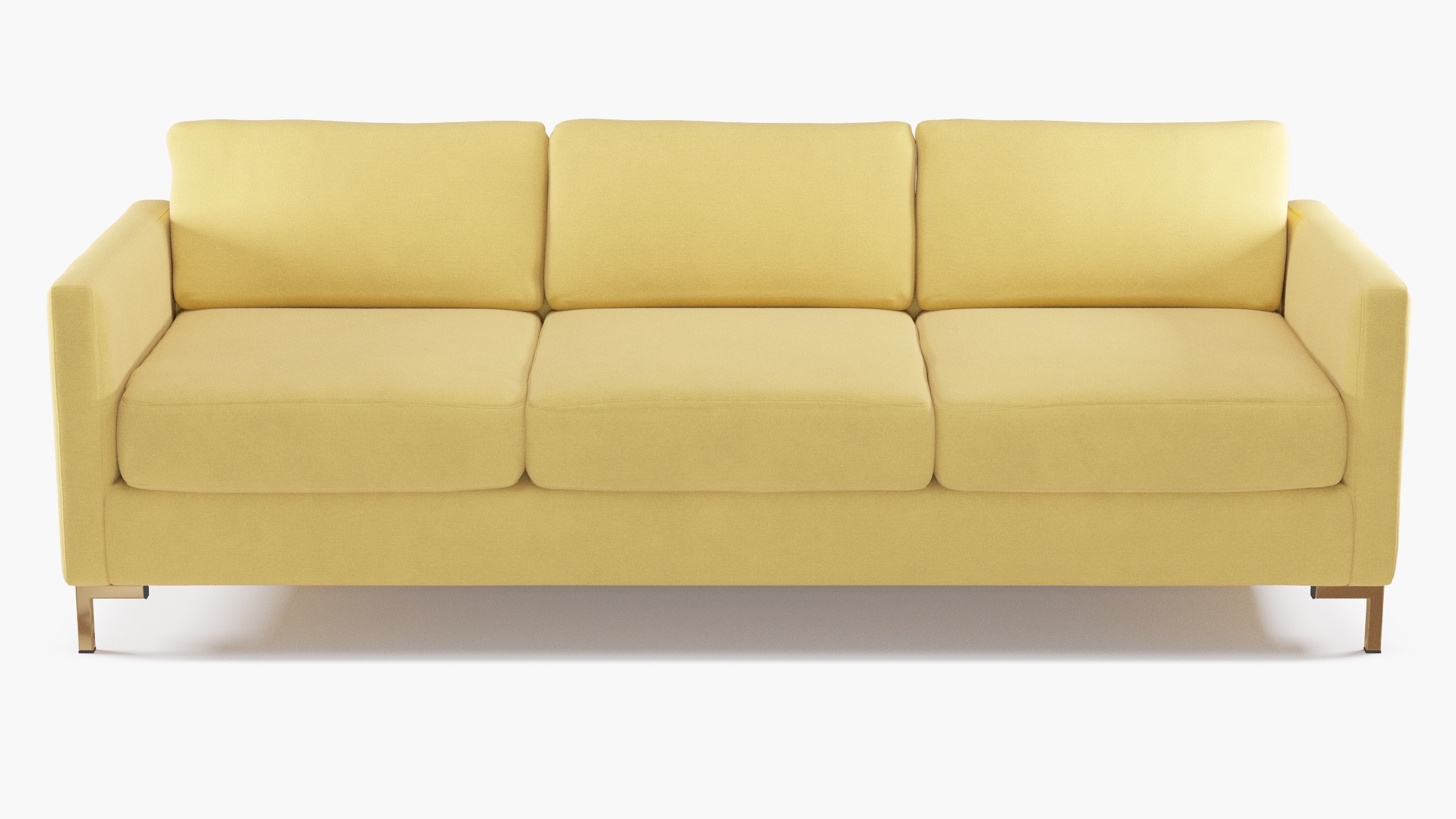 Modern Sofa, Canary Classic Velvet, Brass - Image 0